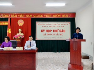 Kỳ họp thứ 6 (kỳ họp chuyên đề) HĐND phường Hà Trung  khoá X nhiệm kỳ 2021- 2026