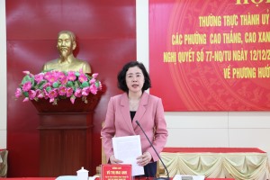 Thường trực Thành ủy làm việc với Đảng ủy phường Cao Xanh, Cao Thắng, Hà Khánh