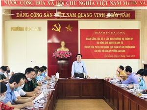 Đoàn công tác số 1 Thành uỷ làm việc Đảng ủy phường Cao Xanh