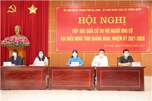 Hội nghị tiếp xúc giữa cử tri 3 xã Thống Nhất, Vũ Oai, Hòa Bình với người ứng cử đại biểu HĐND Tỉnh Quảng Ninh