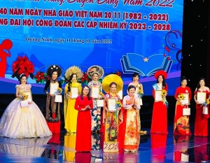 Thí sinh Phạm Thị Phương Thảo - Giáo viên trường mầm non Hạ Long đã xuất sắc giành giải nhất Hội thi nữ giáo viên tài năng duyên dáng ngành giáo dục Quảng Ninh 2022