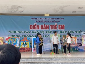 Trường TH&THCS Đồng Sơn: Diễn đàn trẻ em  “Chung tay bảo vệ trẻ em, hãy lên tiếng phòng chống bạo lực xâm hại trẻ em”