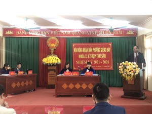 Hội đồng nhân dân phường Giếng Đáy đã tổ chức họp Kỳ họp thứ sáu, khóa X nhiệm kỳ 2021 - 2026