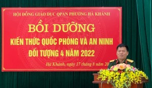 Phường Hà Khánh: Bồi dưỡng kiến thức giáo dục Quốc phòng và An ninh đối tượng 4 năm 2022