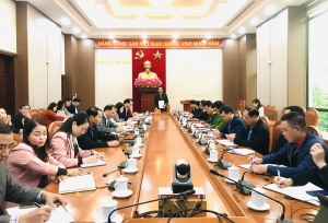 Hội nghị giao ban giữa Ban Thường vụ Thành ủy với các đồng chí chủ chốt thôn khu, tổ dân địa bàn Thành phố quý IV/2022