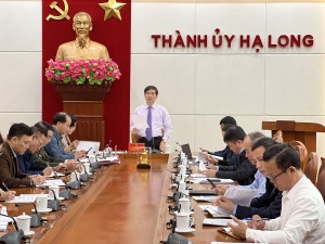 Thường trực Thành ủy nghe báo cáo về công tác chuẩn bị tổ chức kỷ niệm 30 năm ngày thành lập TP Hạ Long 