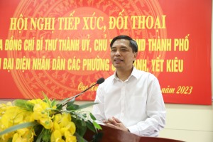 Đồng chí Bí thư Thành ủy, CT HĐND TP tiếp xúc, đối thoại với đại diện nhân dân phường Cao Xanh, Yết Kiêu
