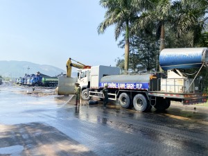 Khắc phục ô nhiễm bụi đất từ hoạt động vận chuyển hàng hoá khu vực cảng VLXD Thống Nhất- Vũ Oai