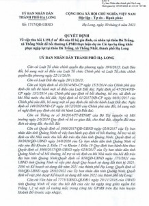 Quyết định thu hồi đất của 2 hộ dân gia đình, cá nhân tại thôn Đá Trắng, xã Thống Nhất để bồi thường GPMB thực hiện dự án Cải tạo hạ tầng khắc phục ngập lụt tại thôn Đá Trắng xã Thống Nhất