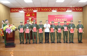 Phường Hồng Hà ra mắt Lực lượng tham gia bảo vệ an ninh trật tự ở cơ sở