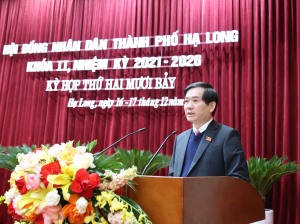 Bài phát biểu chỉ đạo của đồng chí Vũ Quyết Tiến, Ủy viên BTV Tỉnh ủy, Bí thư Thành ủy, Tổ trưởng tổ đại biểu HĐND tỉnh tại Hạ Long, tại phiên khai mạc kỳ họp thứ 27 HĐND thành phố Hạ Long khóa II, nhiệm kỳ 2021-2026