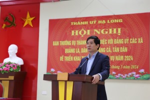 BTV Thành uỷ làm việc với Đảng uỷ các xã Quảng La, Dân Chủ, Bằng Cả, Tân Dân về triển khai thực hiện nhiệm vụ năm 2024