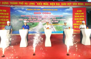 Phường Việt Hưng: Khởi công bê tông hóa tuyến đường dân cư khu phố 8 theo Nghị quyết 21