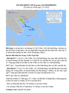 Tin bão khẩn cấp: Cơn bão số 2 - Prapiroon