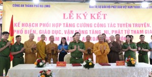 Ký kết phối hợp tuyên truyền, vận động tăng, ni, phật tử tham gia bảo đảm trật tự, an toàn giao thông giai đoạn 2023- 2026
