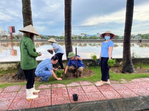 Phường Hùng Thắng trồng 5.500 cây hoa và cây cảnh tại các điểm công cộng