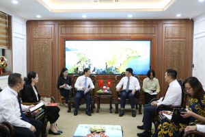 Lãnh đạo Thành phố tiếp xã giao lãnh đạo TP Phòng Thành Cảng (Quảng Tây, Trung Quốc)