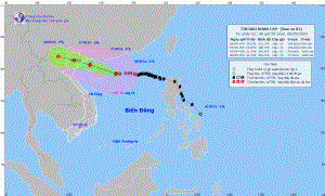 Siêu bão Yagi cách Quảng Ninh 600km về phía Đông Nam.