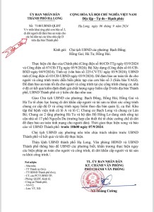 Trước 10h00 ngày 07/9/2024: Di dời người dân tại các chung cư, nhà ở mức độ D tại các phường Bạch Đằng, Hồng Hải, Hồng Gai và Hà Tu để đảm bảo an toàn 