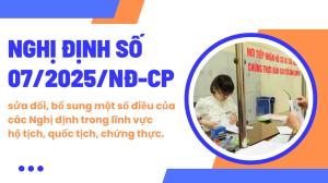Điểm mới của Nghị định số 07/2025/NĐ-CP sửa đổi, bổ sung một số điều của các Nghị định trong lĩnh vực hộ tịch, quốc tịch, chứng thực